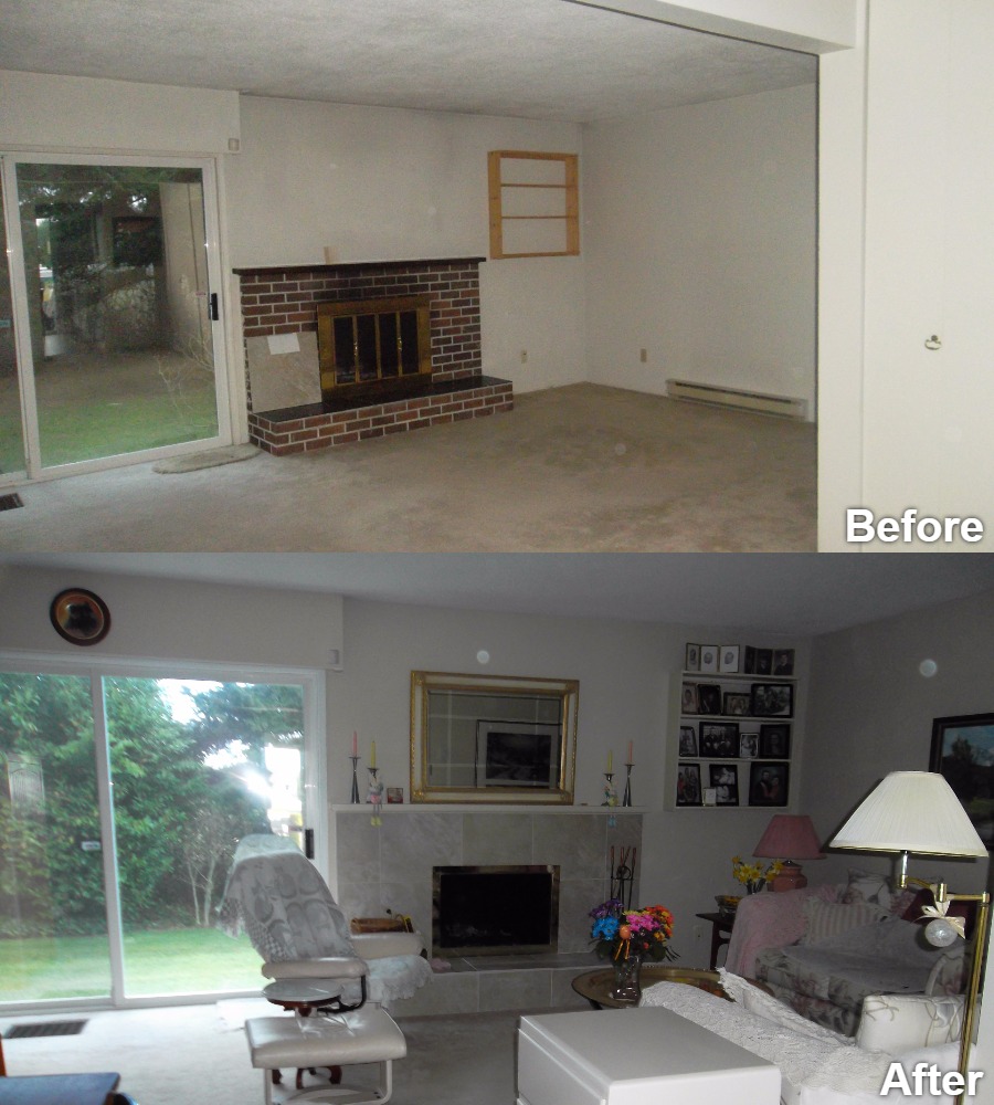 Living room paint colours before and after