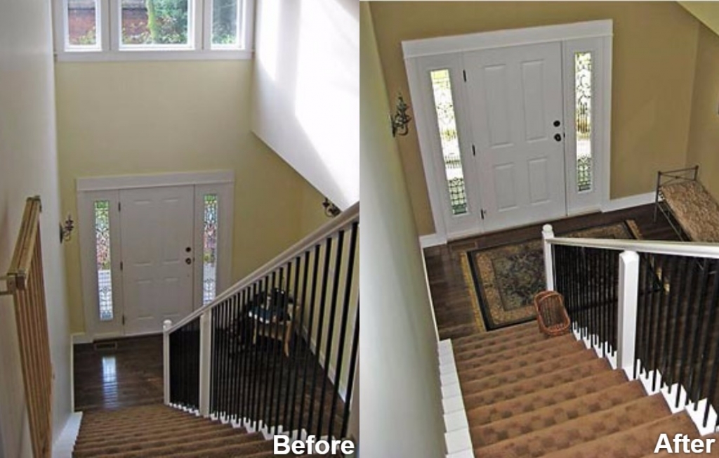 Stairwell Painting before and after