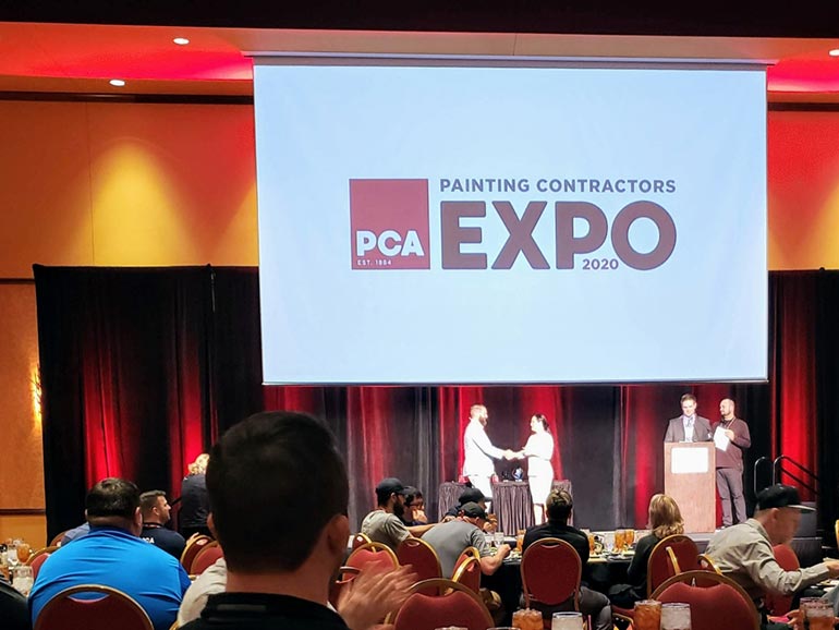 The awards ceremony at the PCA Expo 2020  - Educating our Painters.